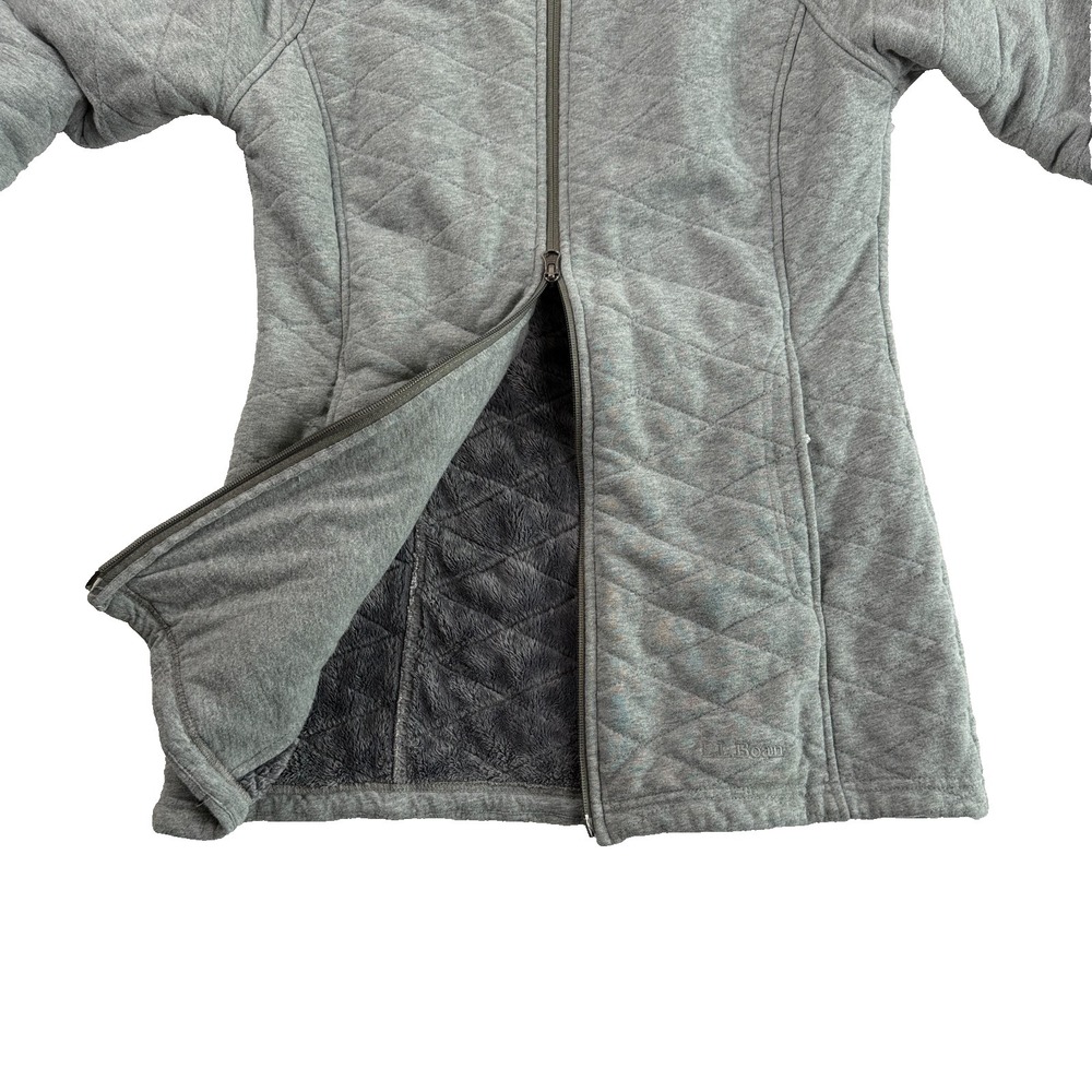 LL Bean Quilted Fleece Lined Jacket Sz XS Petite Full Zip Outdoor Hike Camp Cozy - Picture 5 of 10